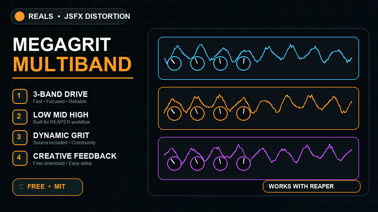 MegaGrit Multiband Distortion JSFX
